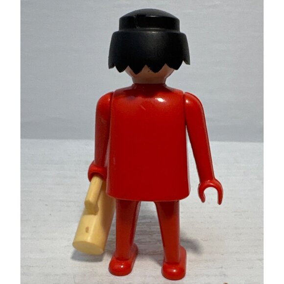 Vtg Playmobil Red Figure With Black Hair & Yellow Thermos Accessory Geobra 1974 - Picture 3 of 5